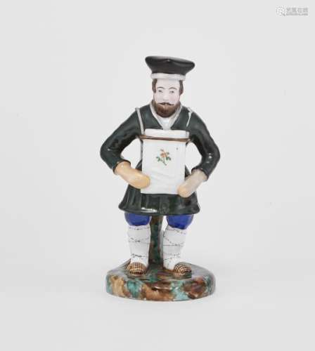 Vendeur d'estampes ambulant - Figurine, sans marque, Russie, porcelaine, H 17 cm -