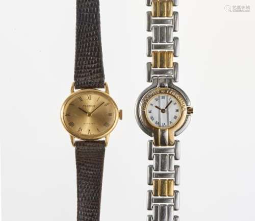 Tissot et Longines, lot d'une montre et d'une montre bracelet à quartz - L'une [...]