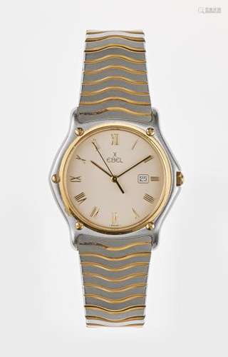 Ebel, montre bracelet ronde à quartz  - Cadran crème, aiguilles et chiffres [...]