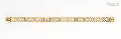 Bracelet à maille fantaisie - Or 585, L 18,5 cm, 17 g - Prix de réserve :  - 400 -