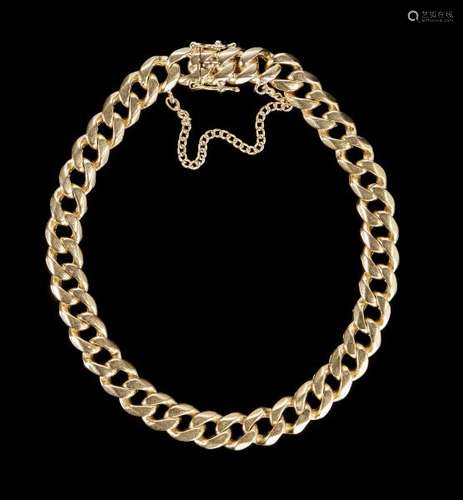 Bracelet à maille gourmette - Or 750, L 20 cm, 29 g - Prix de réserve :  - 700 -