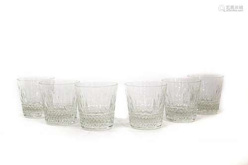 Suite de 6 verres à whisky - Baccarat, cristal taillé - Prix de réserve :  - 50 -