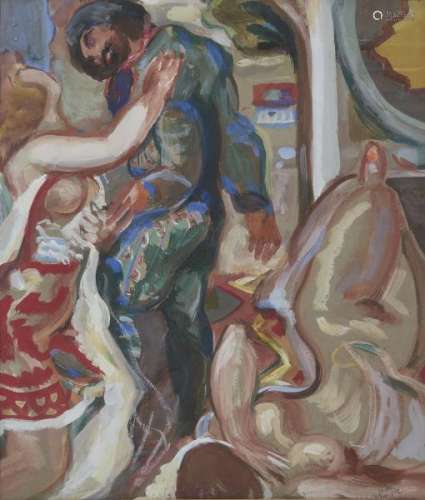 Oskar Spielmann (1901-1975) - Danseurs, gouache sur papier, 45x38 cm -