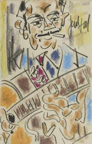 Gen Paul (1895-1975) - Portrait de Django Reinhardt, pastel sur papier, signé, [...]