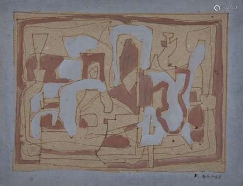 Gross Frantisek (1909-1985) - Sans titre, gouache et encre sur papier fort, signé, [...]