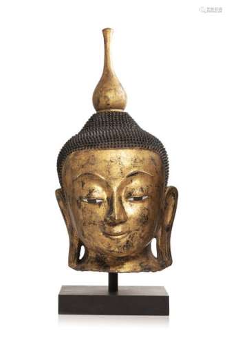 BIRMANIE, fin XIXe siècle \nGrande tête de Bouddha …