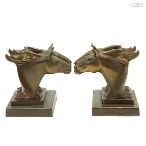 American Art Deco Pair of Frankart Horses Bookends.