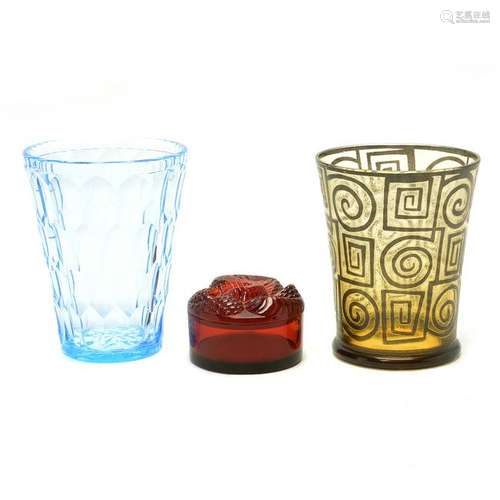 Three Glass Articles Including Lalique.