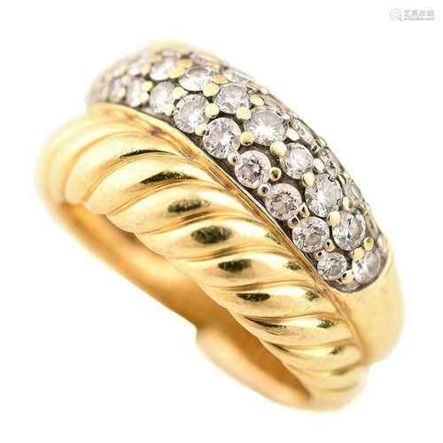 David Yurman Diamond, 18k Yellow Gold Ring.