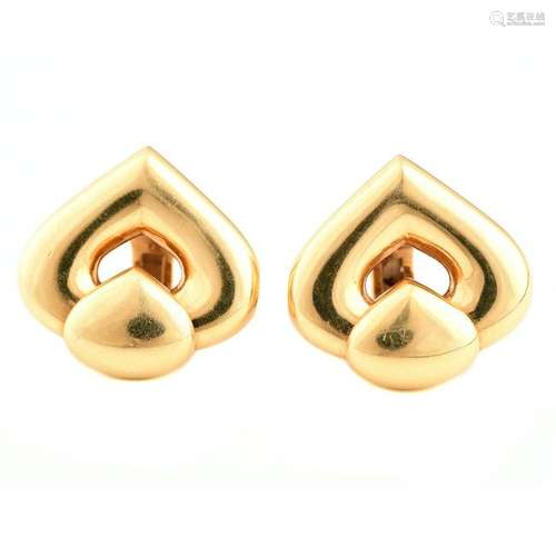 Pair of Marina B 18k Yellow Gold Ear Clips.