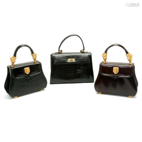 Three Italian Leather Designer Handbags Including