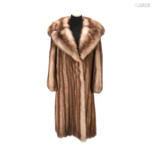 Women's Full Length Brown Mink Coat.
