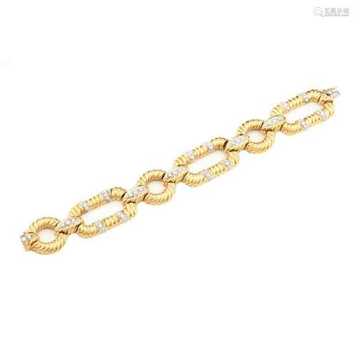 Diamond, 18k Gold Bracelet.