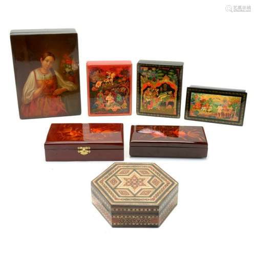 Group of Ten Soviet and Later Russian Lacquer Boxes