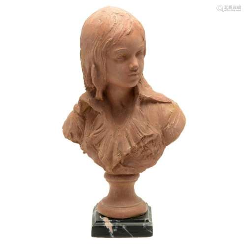 Pottery Bust of a Young Girl.