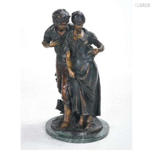 After Madrassi Bronze Sculpture of a Man and Woman