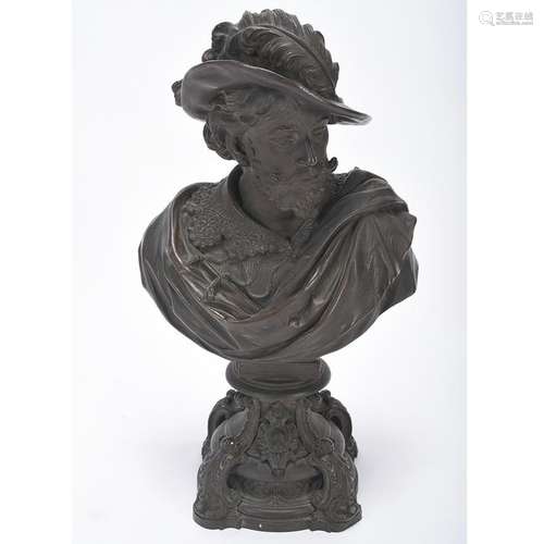 Heinrich Schwabe German Bronze Bust of a 17th Century