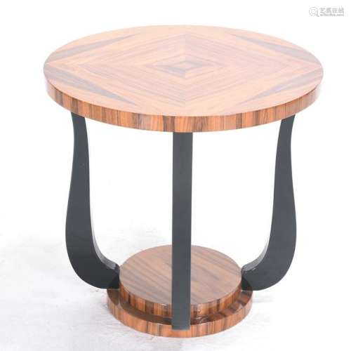 Art Deco Period Palisander Wood Circular Table with
