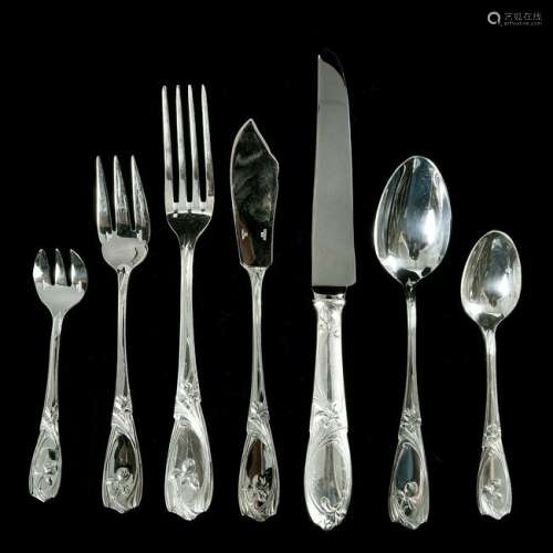 Christofle Silver-Plated Flatware Set.