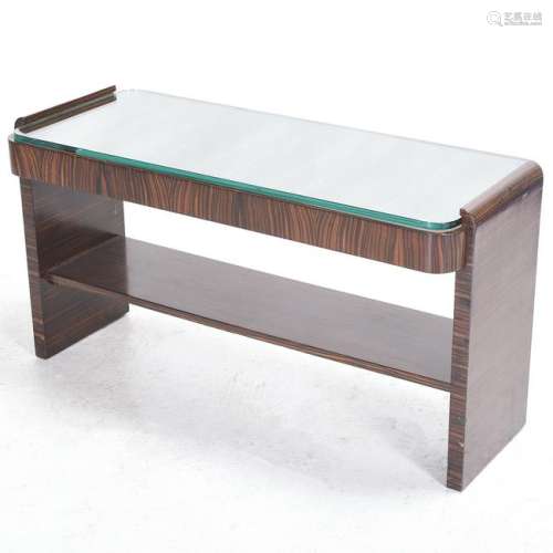 French Art Deco Exotic Wood Rectangular Coffee Table
