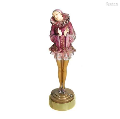 Paul Philippe 'Pierrette' Cold-Painted Bronze Figure