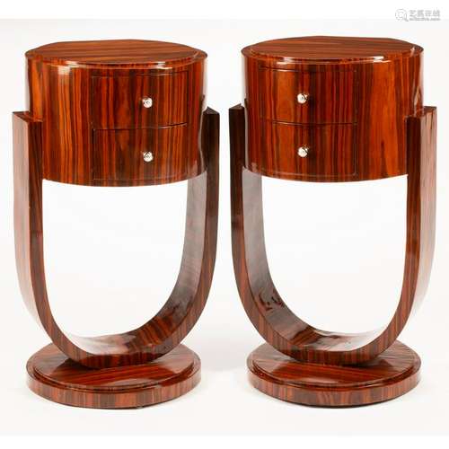 Art Moderne Two Drawer Nightstand Pair.