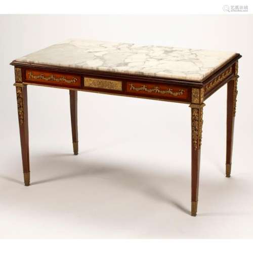 19th Century French Louis XVI Style Mahogany Marble Top