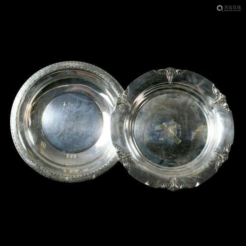 Two American Sterling Silver Circular Dishes, Meriden