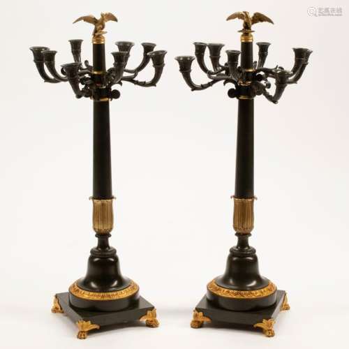 19th Century French Empire Dore and Patinated Bronze