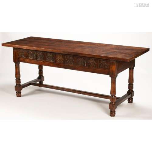 Spanish Renaissance Style Two Drawer Table.