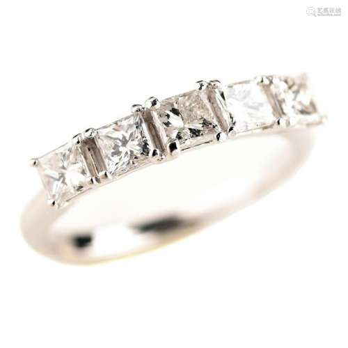 Diamond, 14k White Gold Ring.