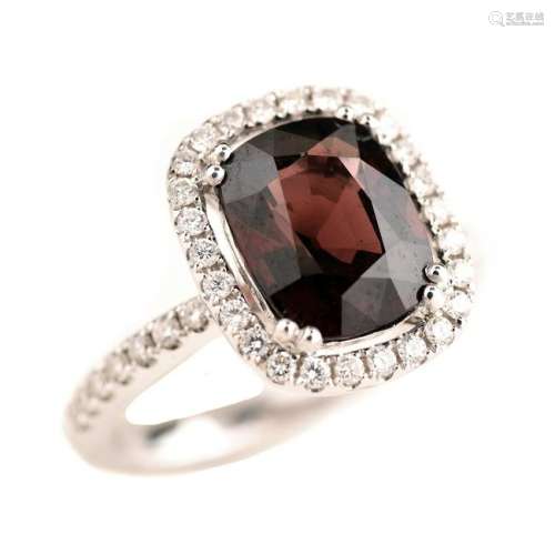 Spinel, Diamond, 18k White Gold Ring.