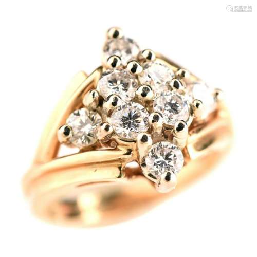 Diamond, 14k Yellow Gold Ring.