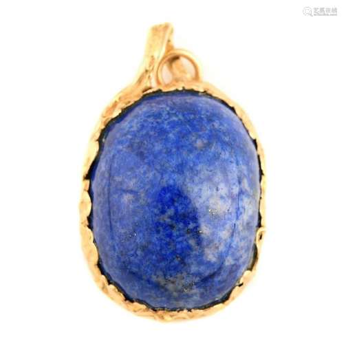 French Lapis Lazuli, 18k Yellow Gold Pendant.