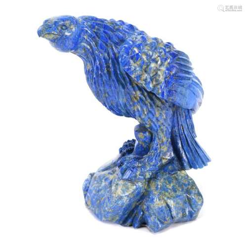 Carved Chinese Lapis Lazuli statue of Blue and Gold