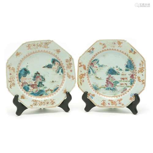 Pair of Chinese 18th Century  Export Famille Rose