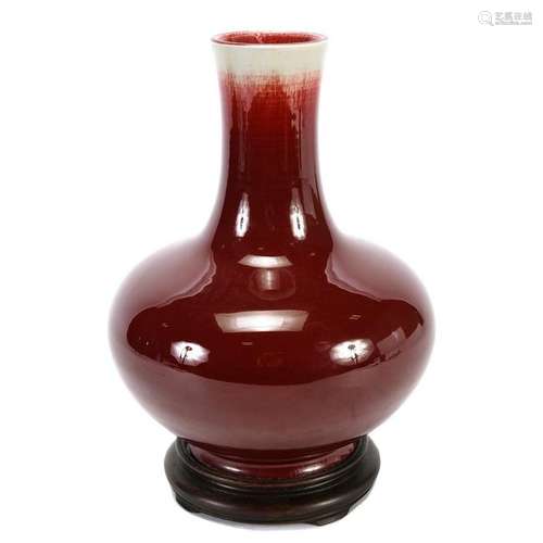 Chinese Sang de Boeuf Porcelain Stick-Neck Vase