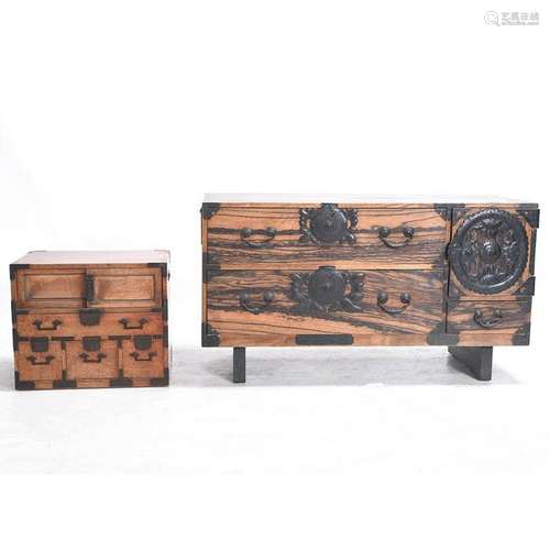 Two Japanese Tansu Chests