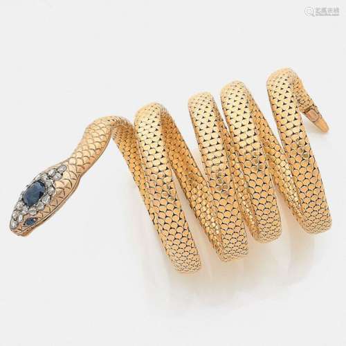 FRENCH WORK YEARS 1860Magnificent snake braceletIt…