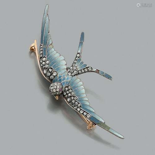 FRENCH WORK YEARS 1890HIRONDELLE SP INDLE ENAMEL h…