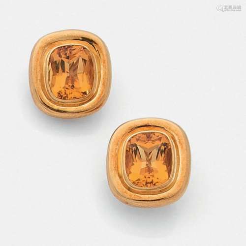 PALOMA PICASSO for TIFFANY 1980's Pair of citrine …