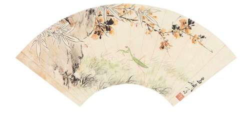 王雪涛（1903～1982） 花卉草虫 镜框 纸本设色