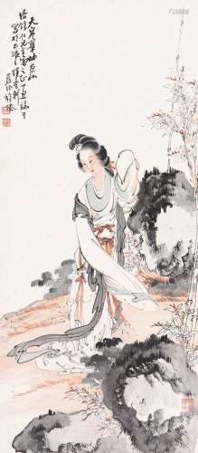 徐燕孙（1899～1961） 1937年作 仕女 立轴 纸本设色