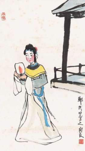 关良（1900～1986） 人物 立轴 纸本设色