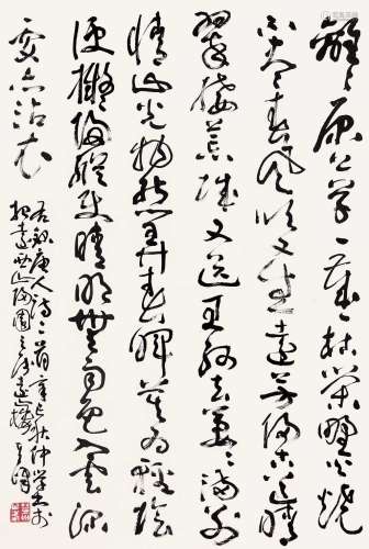 孙其峰（b.1920） 2001年作 草书 立轴 纸本水墨