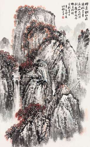 王颂馀（1910～2005） 1981年作 秋山红叶 立轴 纸本设色