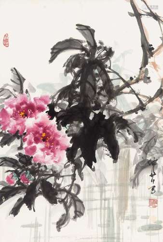 穆仲芹（1906～1990） 牡丹 立轴 纸本设色