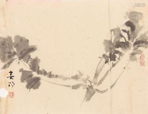 霍春阳（b.1946） 百财图 镜框 纸本水墨