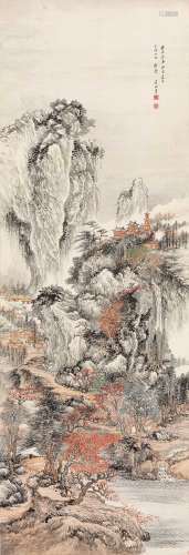 吴镜汀（1904～1972） 1933年作 层峦叠嶂 立轴 绢本设色
