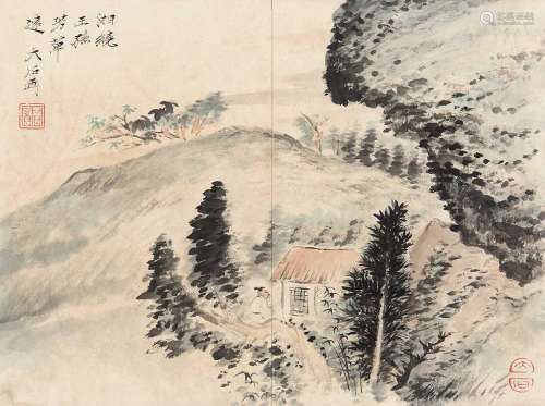 唐云（1910～1993） 湘绕王孙芳草远 镜片 纸本设色